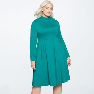 Eloquii button front mock neck dress size 14